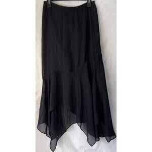 VERONIQUE YOUNG For W Women's Black Layered Asymmetrical Skirt Vtg USA Sz 10